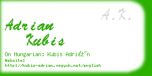 adrian kubis business card